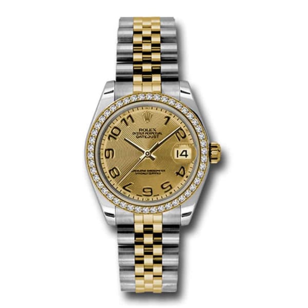 Rolex, Datejust, with diamonds, 31mm Champagne dial, Stainless steel and 18k Yellow gold Jubilee Watch, Ref. # 178383 chcaj