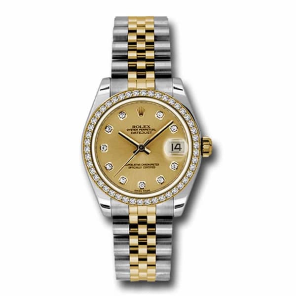 Rolex, Datejust, with diamonds, 31mm Champagne dial, Stainless steel and 18k Yellow gold Jubilee Watch, Ref. # 178383 chdj