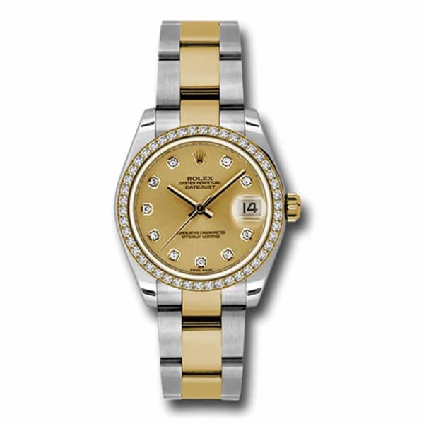 Rolex, Datejust, with diamonds, 31mm Champagne dial, Stainless steel and 18k Yellow gold Oyster Watch, Ref. # 178383 chdo