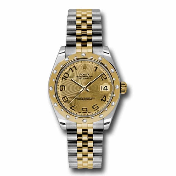 Rolex, Datejust, with diamonds, 31mm Champagne dial, Stainless steel and 18k Yellow gold Jubilee Watch, Ref. # 178343 chcaj