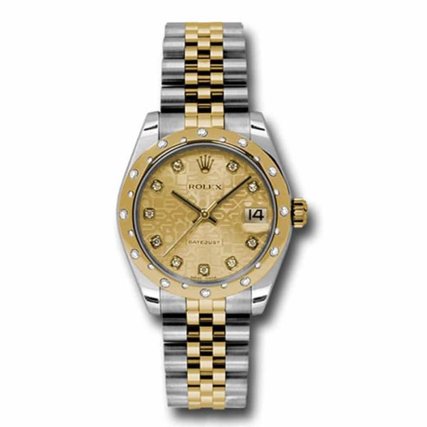 Rolex, Datejust, with diamonds, 31mm Champagne dial, Stainless steel and 18k Yellow gold Jubilee Watch, Ref. # 178343 chjdj