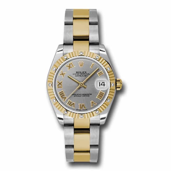 Rolex, Datejust, with diamonds, 31mm Gray dial, Stainless steel and 18k Yellow gold Oyster Watch, Ref. # 178313 gro