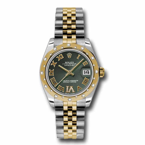 Rolex, Datejust, with diamonds, 31mm Green dial, Stainless steel and 18k Yellow gold Jubilee Watch, Ref. # 178343 ogdrj