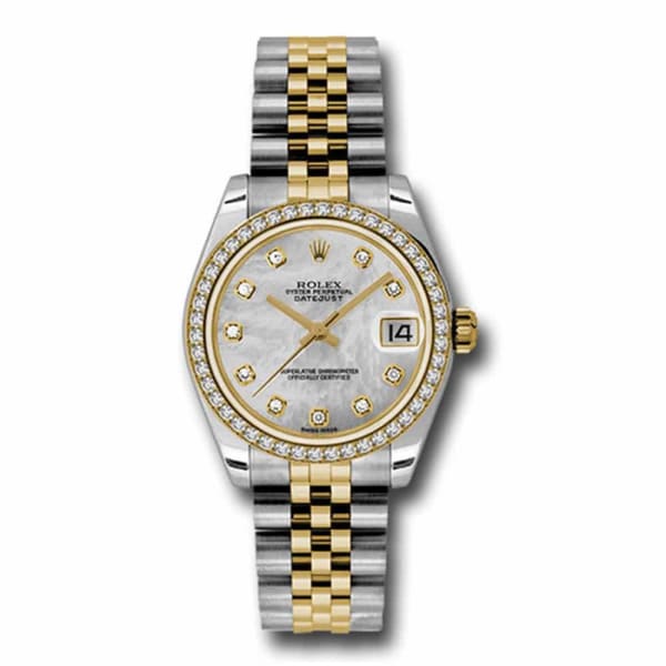 Rolex, Datejust, with diamonds, 31mm Pearl dial, Stainless steel and 18k Yellow gold Jubilee Watch, Ref. # 178383 mdj