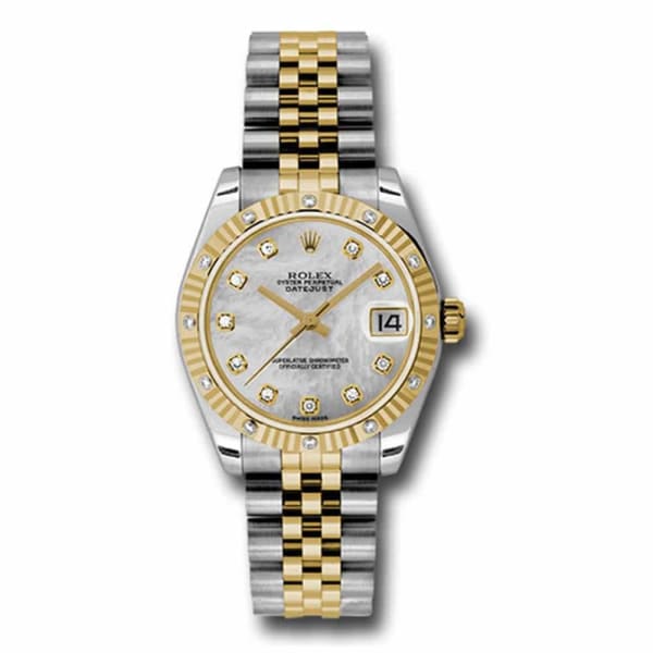 Rolex, Datejust, with diamonds, 31mm Pearl dial, Stainless steel and 18k Yellow gold Jubilee Watch, Ref. # 178313 mdj