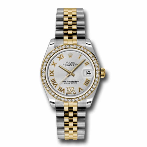 Rolex, Datejust, with diamonds, 31mm Silver dial, Stainless steel and 18k Yellow gold Jubilee Watch, Ref. # 178383 sdrj