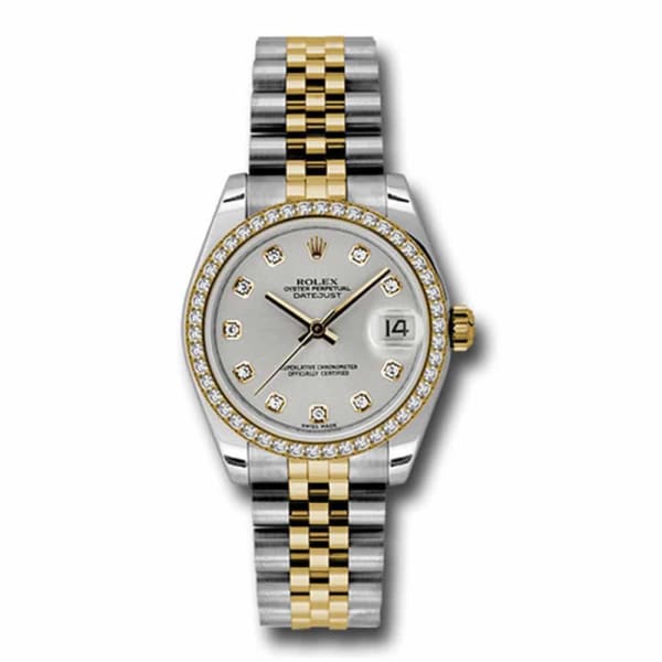 Rolex, Datejust, with diamonds, 31mm Silver dial, Stainless steel and 18k Yellow gold Jubilee Watch, Ref. # 178383 sdj
