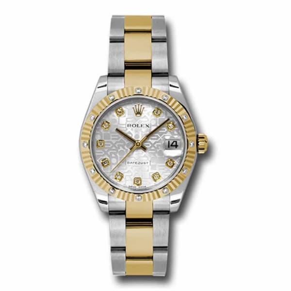 Rolex, Datejust, with diamonds, 31mm Silver dial, Stainless steel and 18k Yellow gold Oyster Watch, Ref. # 178313 sjdo