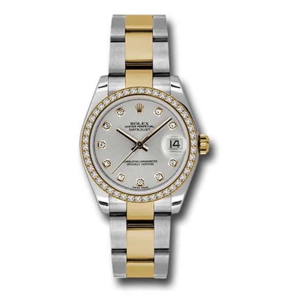 Rolex, Datejust, with diamonds, 31mm Silver dial, Stainless steel and 18k Yellow gold Jubilee Watch, Ref. # 178383 sdo