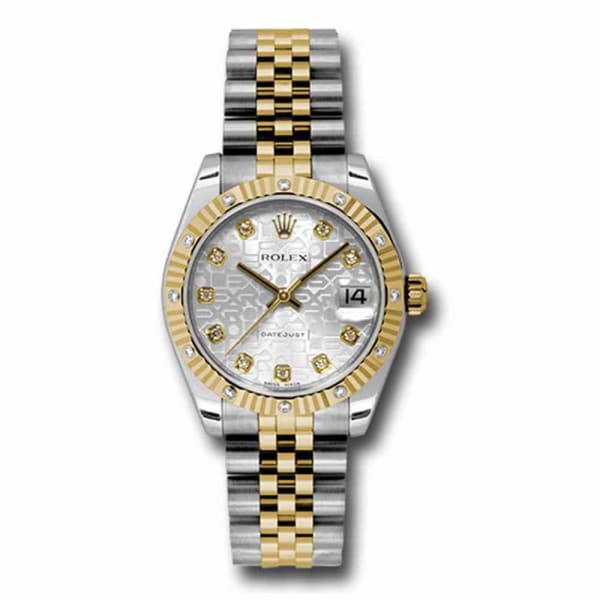 Rolex, Datejust, with diamonds, 31mm Silver dial, Stainless steel and 18k Yellow gold Jubilee Watch, Ref. # 178313 sjdj