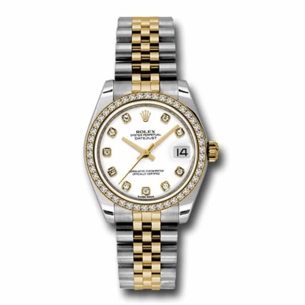 Rolex, Datejust, with diamonds, 31mm White dial, Stainless steel and 18k Yellow gold Jubilee Watch, Ref. # 178383 wdj