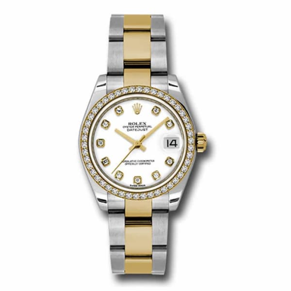 Rolex, Datejust, with diamonds, 31mm White dial, Stainless steel and 18k Yellow gold Oyster Watch, Ref. # 178383 wdo