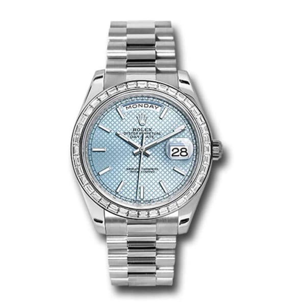 Rolex, Day-Date 40 Presidential Blue dial, Diamond Bezel, President bracelet, Watch 228396tbr-0001