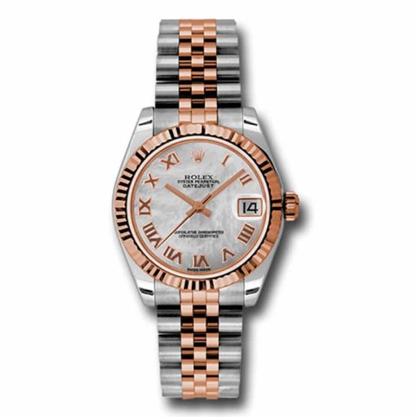 Rolex Ladies Watch Datejust 31mm Mother of pearl dial, Fluted bezel, Stainless steel and 18k Rose gold Jubilee, 178271 mrj
