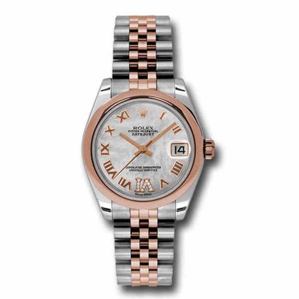 Rolex, Ladies Watch Datejust 31mm Mother of pearl dial, Smooth bezel, Stainless steel, and 18k Rose gold Jubilee, 178241 mdrj