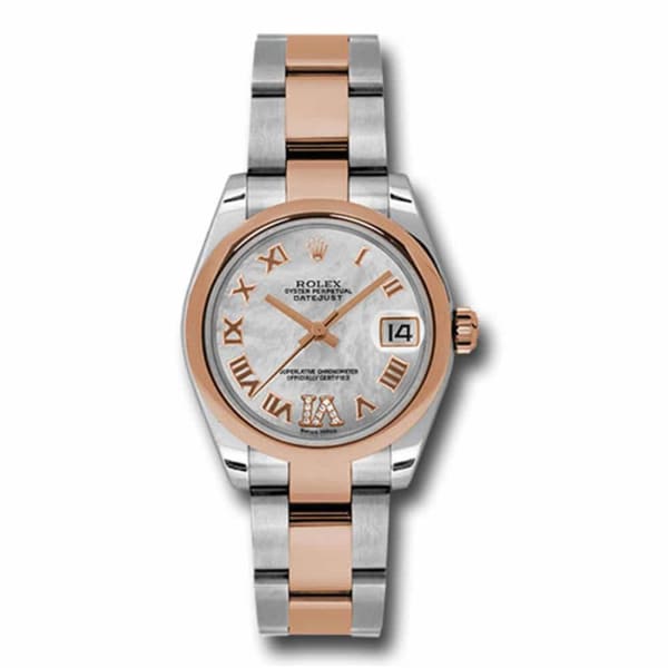 Rolex, Ladies Watch Datejust 31mm Pearl dial, Smooth bezel, Stainless steel, and 18k Rose gold Oyster, 178241 mdro