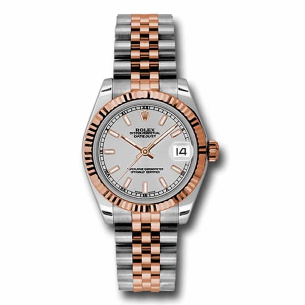 Rolex, Ladies Watch Datejust 31mm Silver dial, Fluted bezel, Stainless steel, and 18k Rose gold Jubilee, 178271 sij
