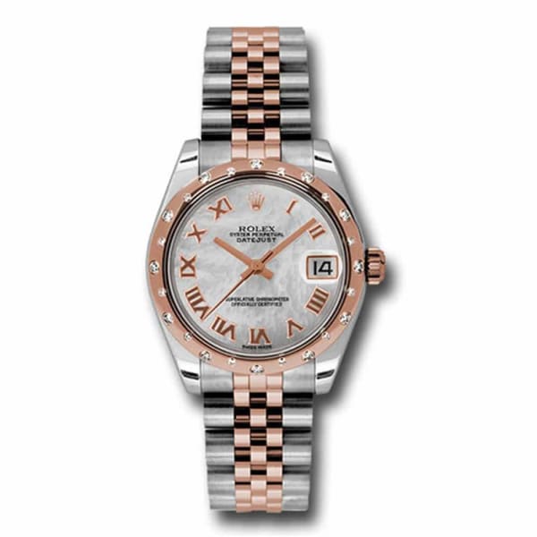 Rolex, Ladies Watch Datejust 31mm Watch with diamonds, Mother of pearl dial, Stainless steel, and 18k Rose gold Jubilee, 178341 mrj