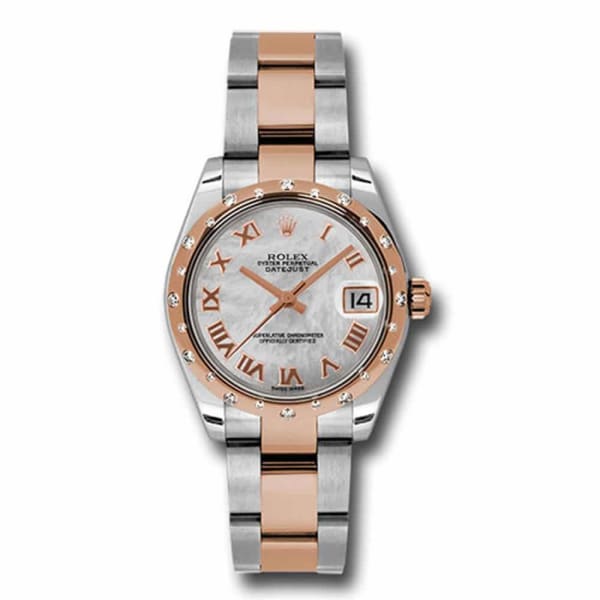 Rolex Ladies Watch Datejust 31mm Watch with diamonds, Mother of pearl dial, Stainless steel and 18k Rose gold Oyster, 178341 mro