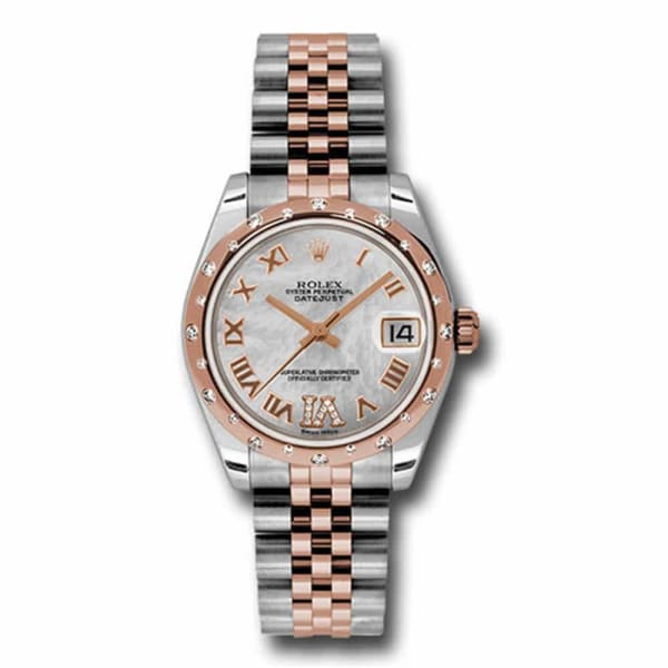 Rolex, Ladies Watch Datejust 31mm Watch with diamonds, Mother of pearl dial, Stainless steel, and 18k Rose gold Jubilee, 178341 mdrj