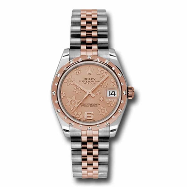Rolex, Ladies Watch Datejust 31mm Watch with diamonds, Pink dial, Stainless steel, and 18k Rose gold Jubilee, 178341 pchfj