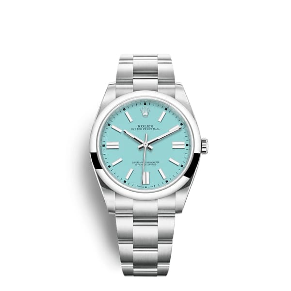 Rolex Oyster Perpetual 41 mm Turquoise blue Dial Swiss Watch Ref. # 124300-0006