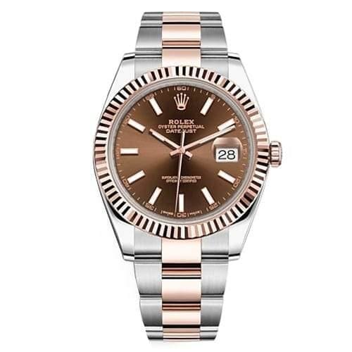 Rolex Oyster Perpetual Datejust 41mm Two Tone Stainless Steel and 18k Everose Gold Oyster bracelet Chocolate dial Stainless Steel and 18k