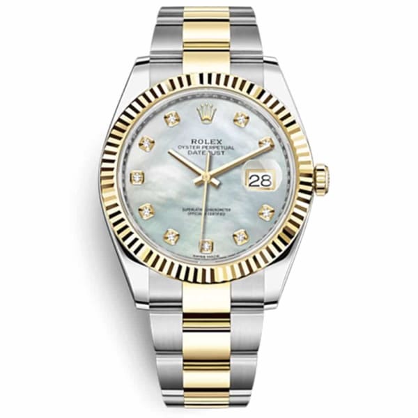 Rolex, Oyster Perpetual Datejust 41mm, Two-Tone Stainless Steel and 18k Yellow Gold Oyster bracelet, Pearl dial Fluted bezel, Stainless Steel and 18k Yellow Gold Case Men's Watch 126333-0017