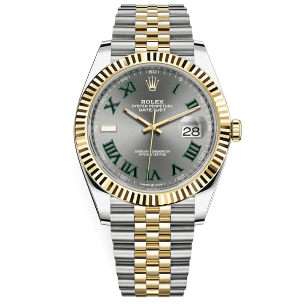 Wimbledon Rolex, Oyster Perpetual Datejust 41mm, Two-Tone Steel and 18k yellow gold Jubilee bracelet, Silver dial Fluted bezel, Steel and 18k yellow gold Case Men's Watch 126333-0020