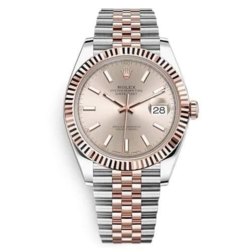Rolex, Oyster Perpetual Datejust 41mm, Two-Tone Stainless Steel and 18k Everose Gold Jubilee bracelet, Sundust dial Fluted bezel, Stainless Steel and 18k Everose Gold Case Men's Watch 126331-0010
