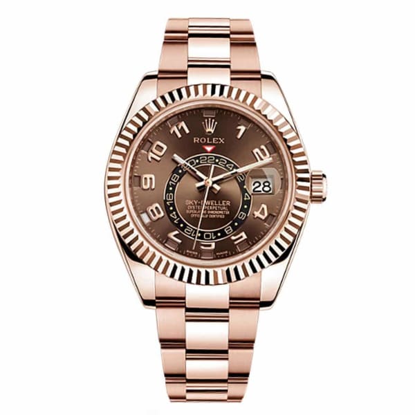 Rolex, Sky Dweller Chocolate Dial 18K Rose Gold Automatic Men's Watch 326935C