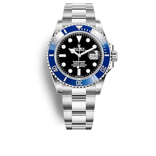 Rolex, Submariner 41 mm, 18k White Gold Oyster bracelet, Black dial Blue bezel, 18k White Gold Case Men's Watch 126619lb-0003