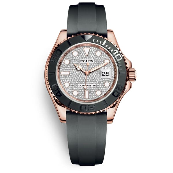 Rolex, Yacht-Master 40, 18k Everose Gold, Diamond-paved dial, Watch Oysterflex Bracelet, 126655-0005