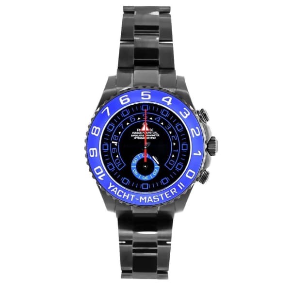 Rolex, Yacht Master II Black Dial Blue Bezel Automatic Mens Watch 116680bd PVD