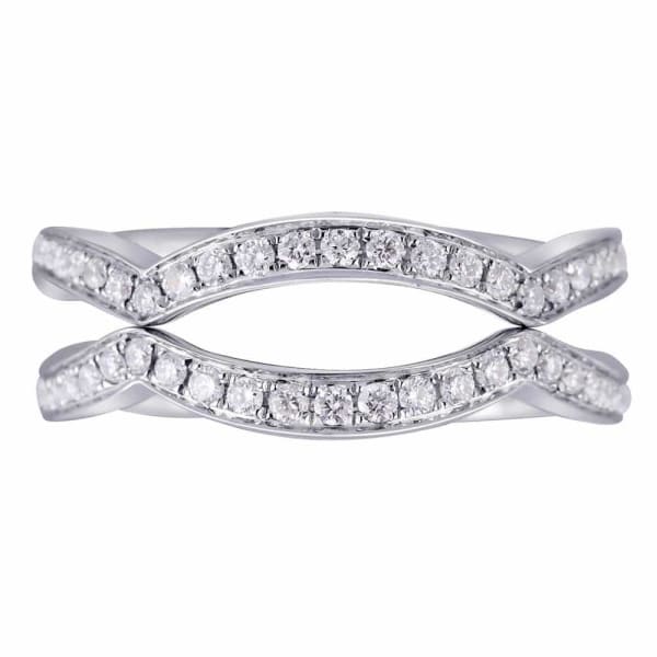 Romantic and unique design 18K white gold band with .35ct diamonds KR06781B95