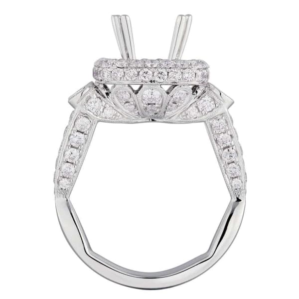 Romantic luxury double halo 18K white gold ring with 2.25ct diamonds KR06407XD200, Profile