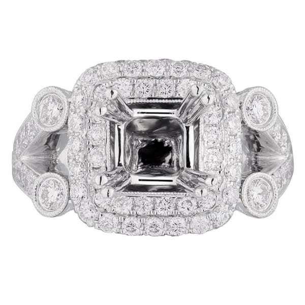 Romantic luxury double halo 18K white gold ring with 2.25ct diamonds KR06407XD200