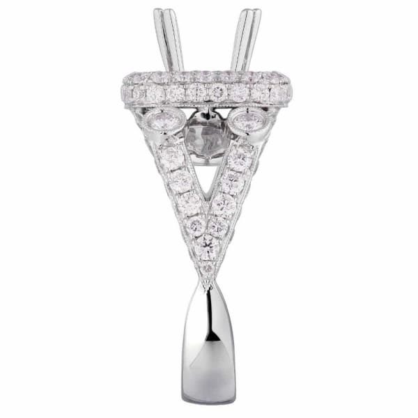 Romantic luxury double halo 18K white gold ring with 2.25ct diamonds KR06407XD200, Side edge