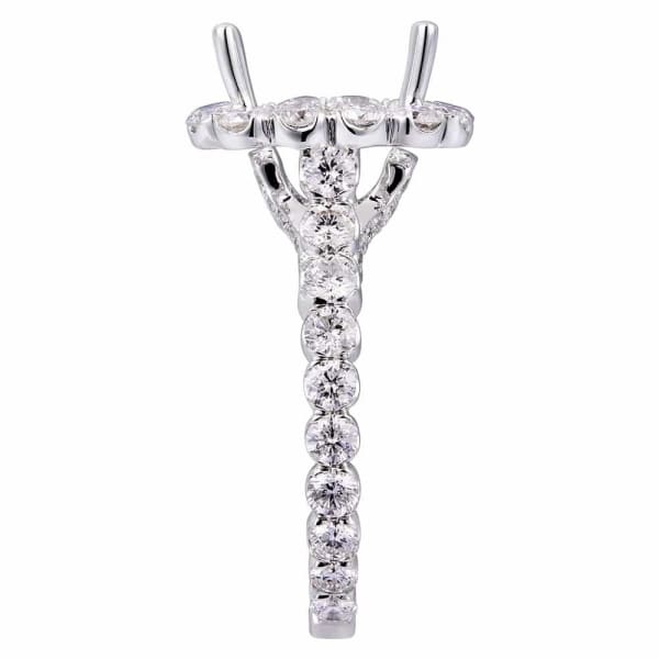 Romantic luxury halo setting 18k white gold ring with 1.75ctw diamonds KR10988XD250, Side edge