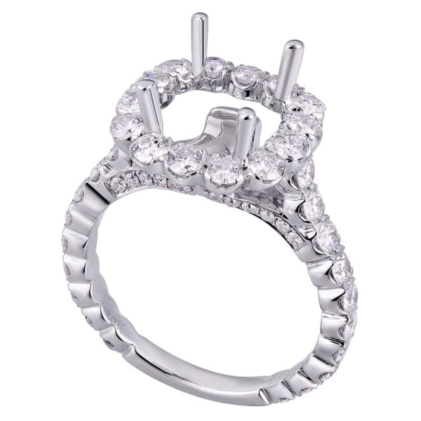 Romantic luxury halo setting 18k white gold ring with 1.75ctw diamonds KR10988XD250, Main view