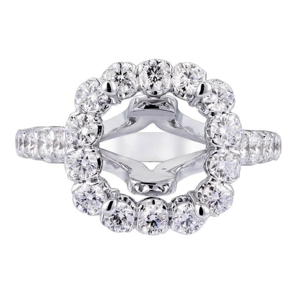 Romantic luxury halo setting 18k white gold ring with 1.75ctw diamonds KR10988XD250