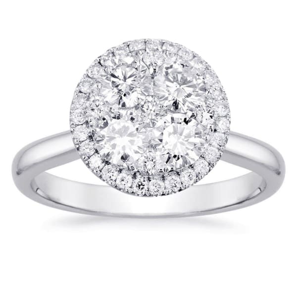 Round Halo Cluster Engagement Ring with 0.68ct. of Total Diamond Weight ALR-7639