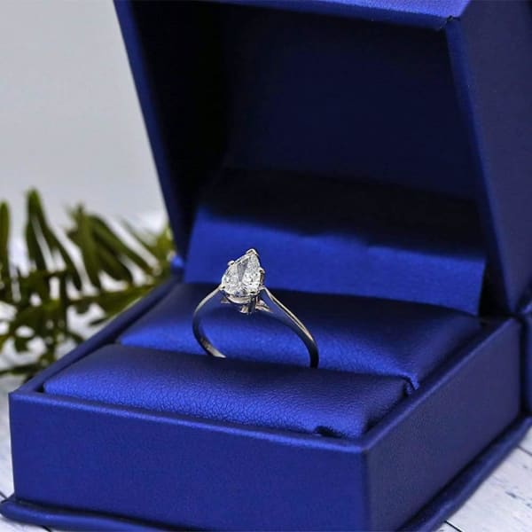 Solitaire Engagement ring features 0.55ct Pear shape White Diamond ENG-2000