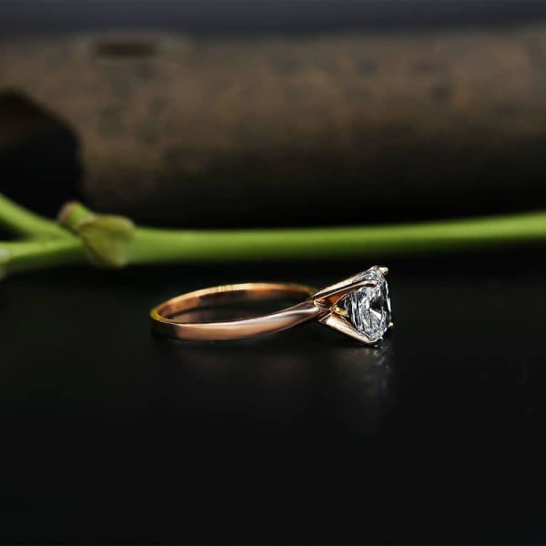 Solitaire Rose Gold Engagement Ring with 1.72ct Cushion Diamond ENG-24000, Side