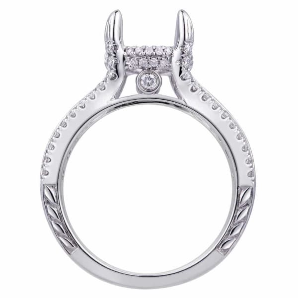 Sparkling solitaire setting white gold ring is accentuated with dazzling .85ct white round diamonds KR12477XD250, Profile