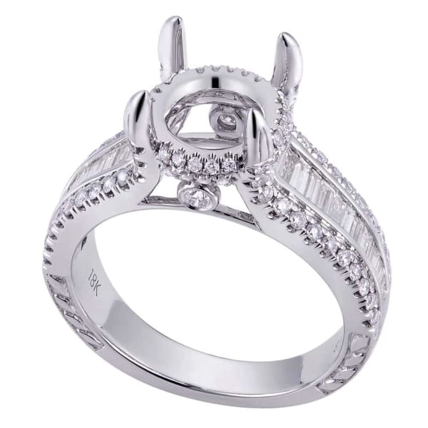 Sparkling solitaire setting white gold ring is accentuated with dazzling .85ct white round diamonds KR12477XD250, Main view