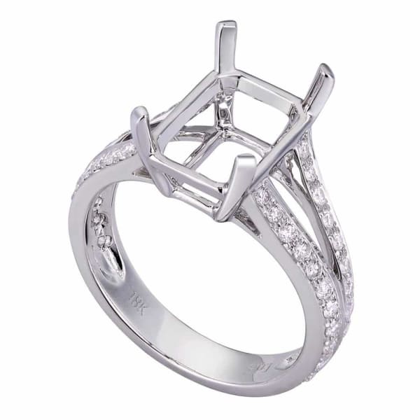 Sparkling solitaire setting white gold ring with .57ct diamonds KR08953XD11X8, Main view