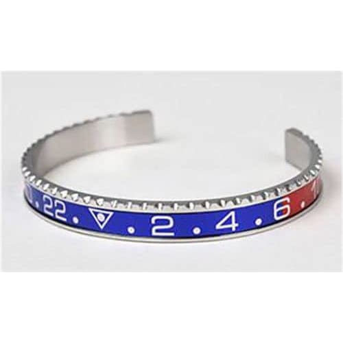 Speedometer  Bracelet Stainless Steel Cuff Watch Bangle 1 pcs, Blue with red