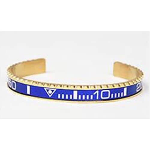 Speedometer  Bracelet of 18k Yellow Gold Cuff Watch Bangle 1 pcs with Blue ring