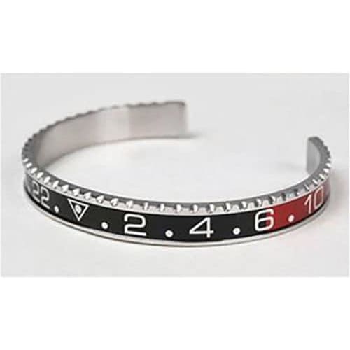 Black with red Speedometer Bracelet Stainless Steel Cuff Watch Bangle 1 pcs